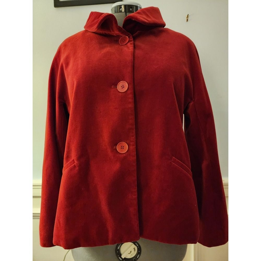 Talbots Red Velvet Jacket size 12P - Picture 9 of 10
